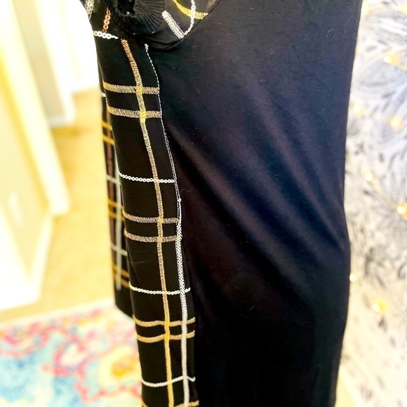 Black gold and silver blouse with stretch back - Picture 6 of 8